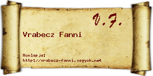 Vrabecz Fanni névjegykártya